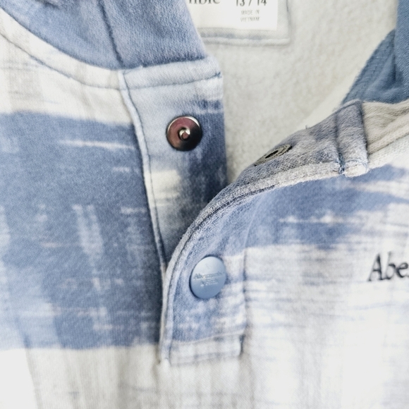 Abercrombie Kids Hooded Cotton Blend Sweatshirt - Blue, White, Gray - Picture 7 of 11